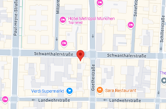 Karte unseres Büros in München